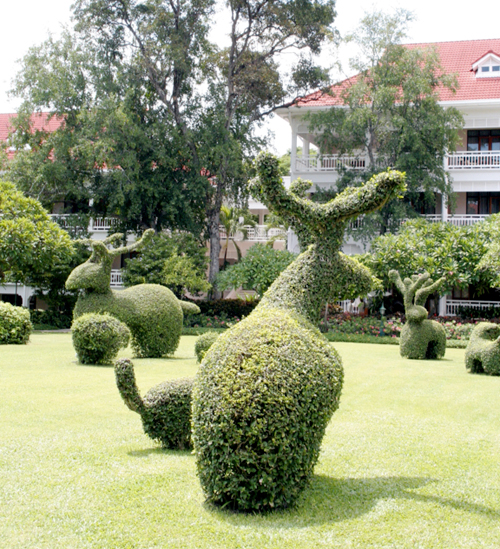 topiary style thailand railway hotel