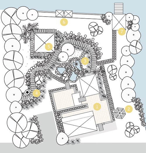 tropical thai river side garden design plan