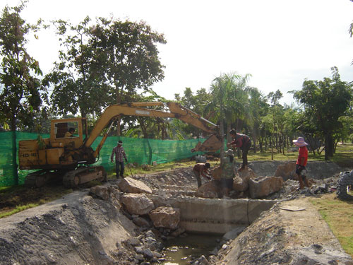 artificial stream construction in thailand
