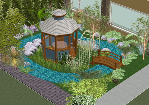 Creating your 3D Tropical Garden Plan - Thai Garden Design on 3D Garden Designer
 id=68681