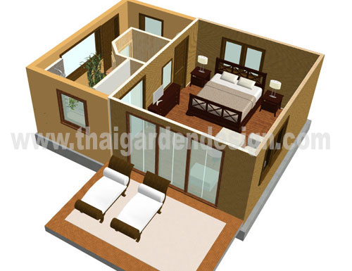 thai house 3d plan