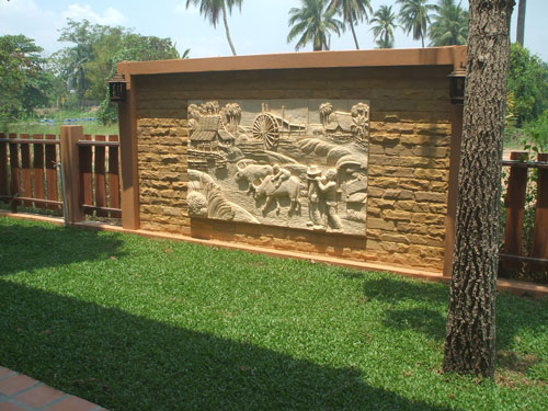 ornamental brick wall in thailand