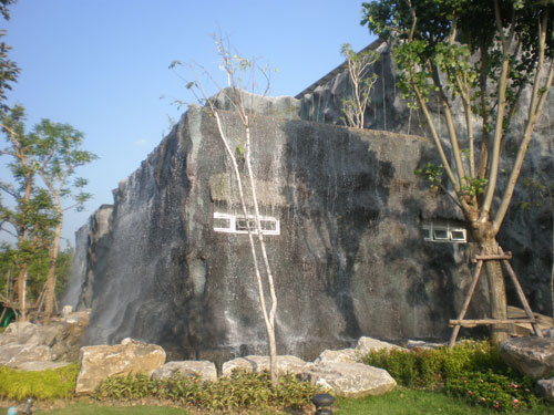 waterfall system on building in thailand