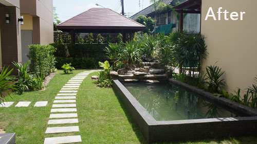 modern landscaped garden in bangkok