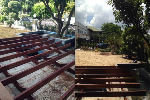 wooden deck construction in bangkok