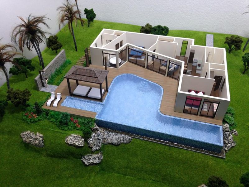 tropical villa landscape model
