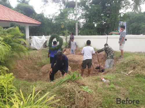tropical waterfall picture before rock waterfall pond roiet isaan