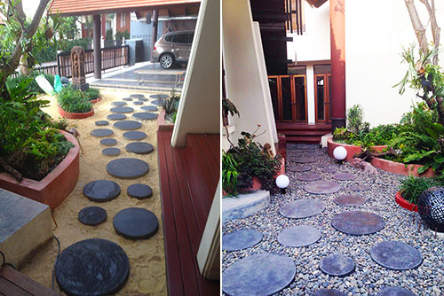 designed paver and rock garden bangkok