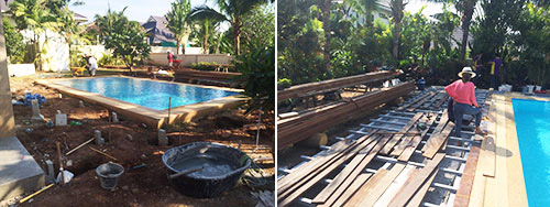tropical pool deck