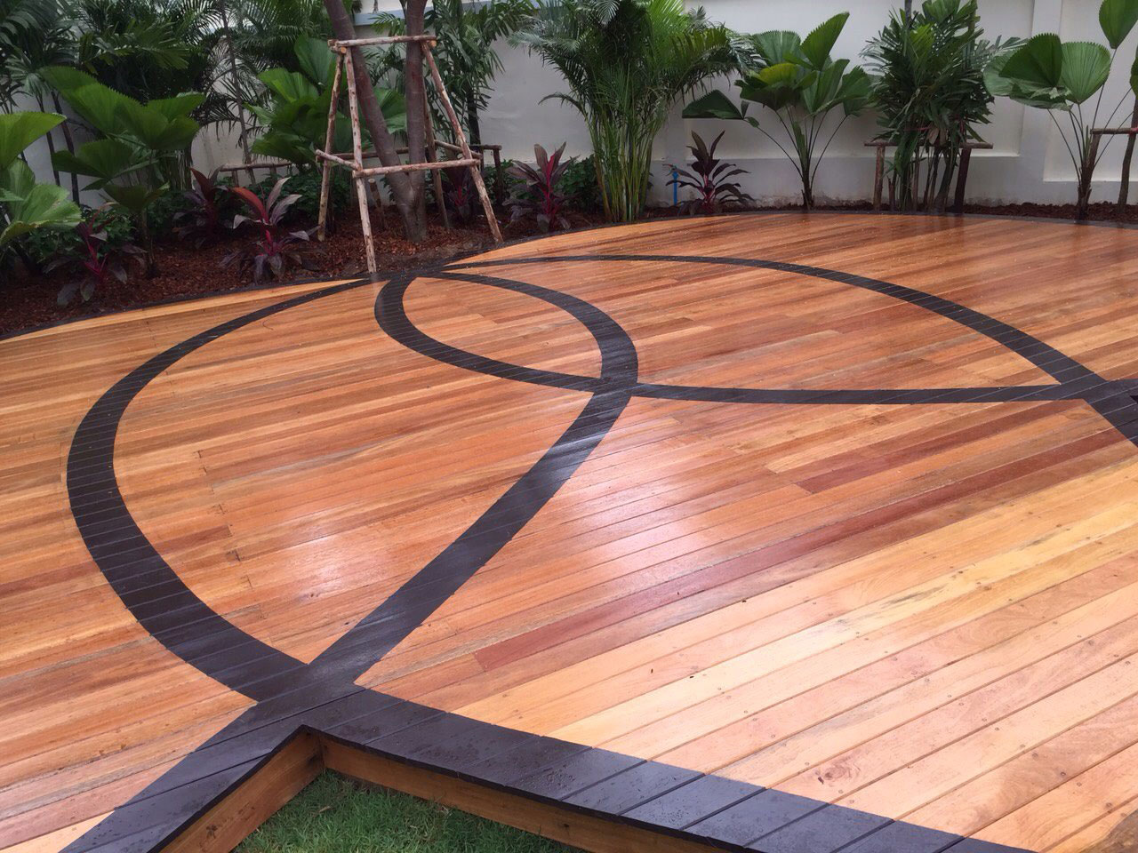 Large Hardwood Yoga Deck for Hua Hin home Thai Garden Design