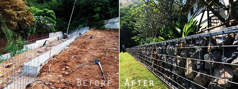 wall construction landscaping hua hin