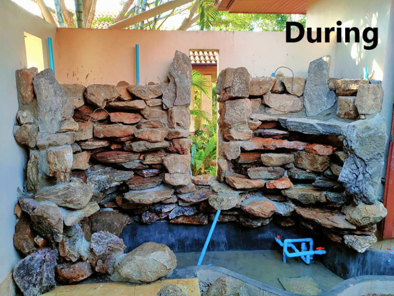 Rock Wall Water Feature for Homes in Thailand (custom built)