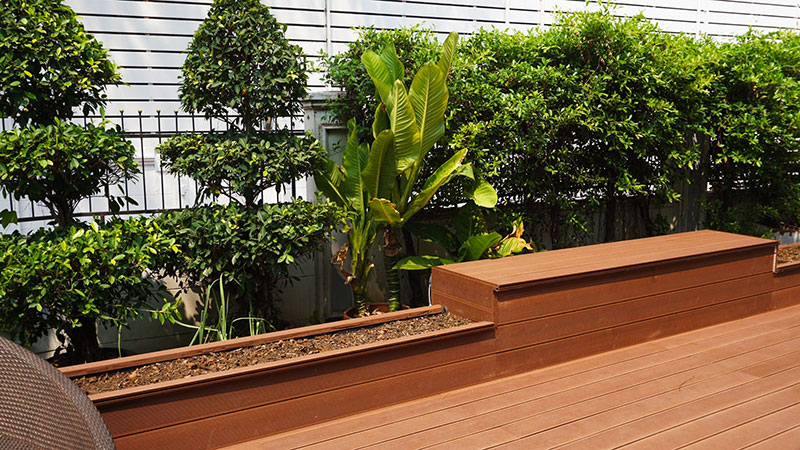 raised beds modern decking