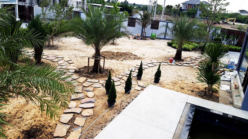 garden during the installation bangkok