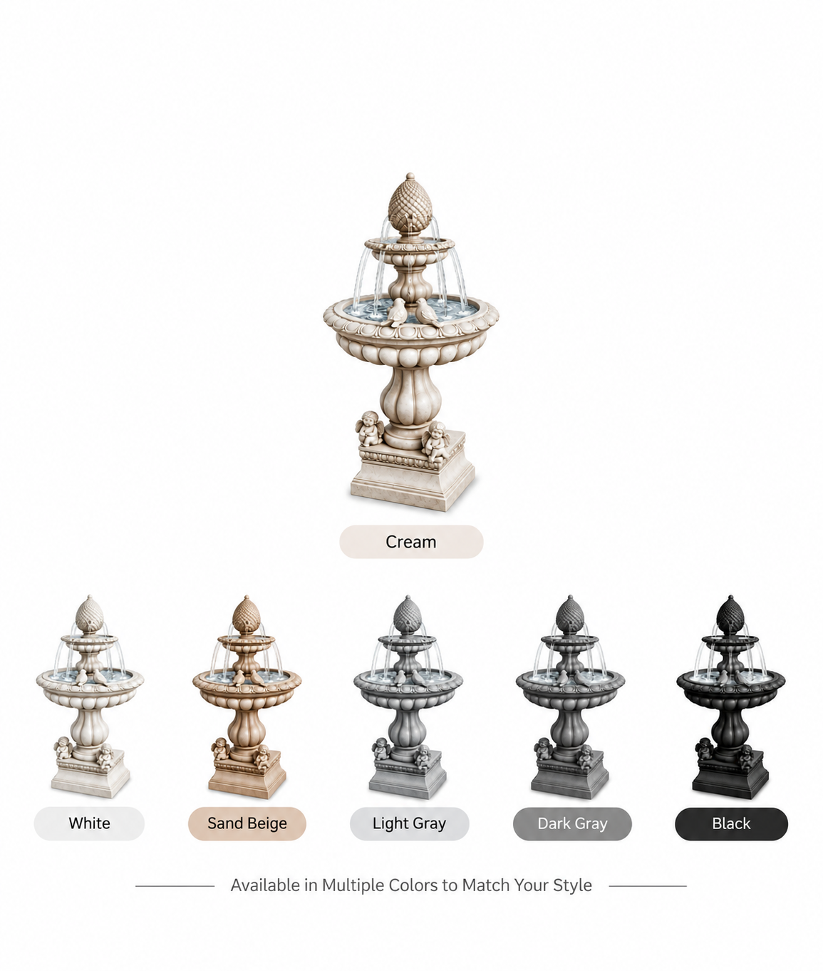 Two-Tier Classical Garden Fountain - Image 3