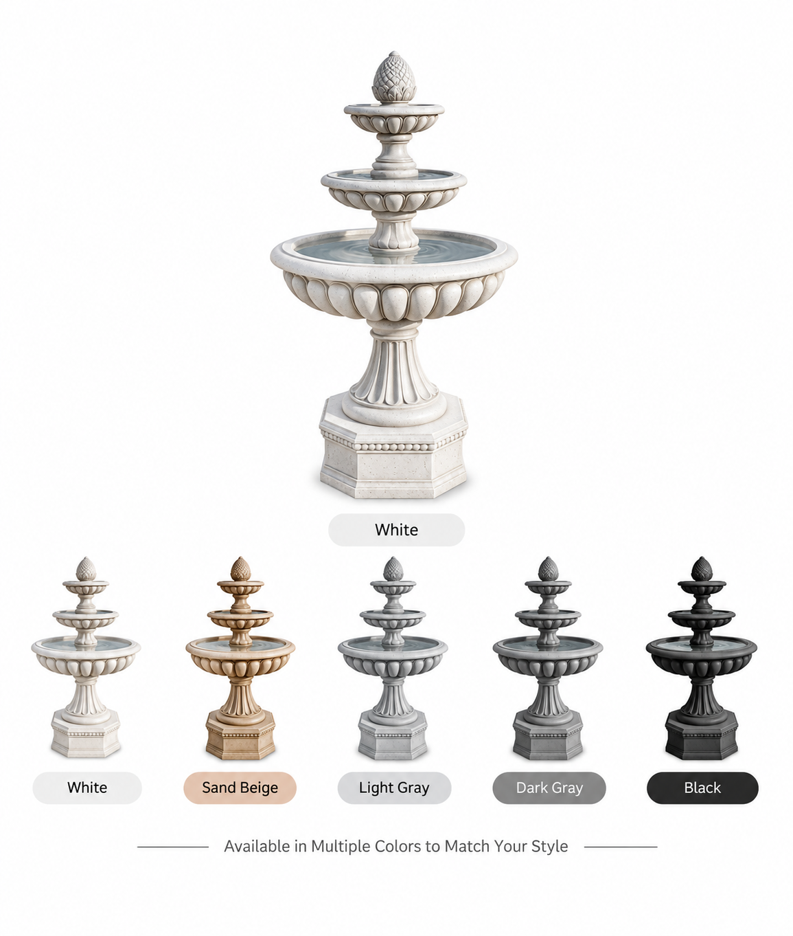 Three-Tier Classical Garden Fountain - Image 3