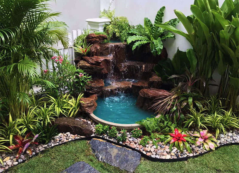 water feature ideas garden tropical landscaping ideas