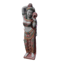 Lady Statue with Water Pot (in Red)