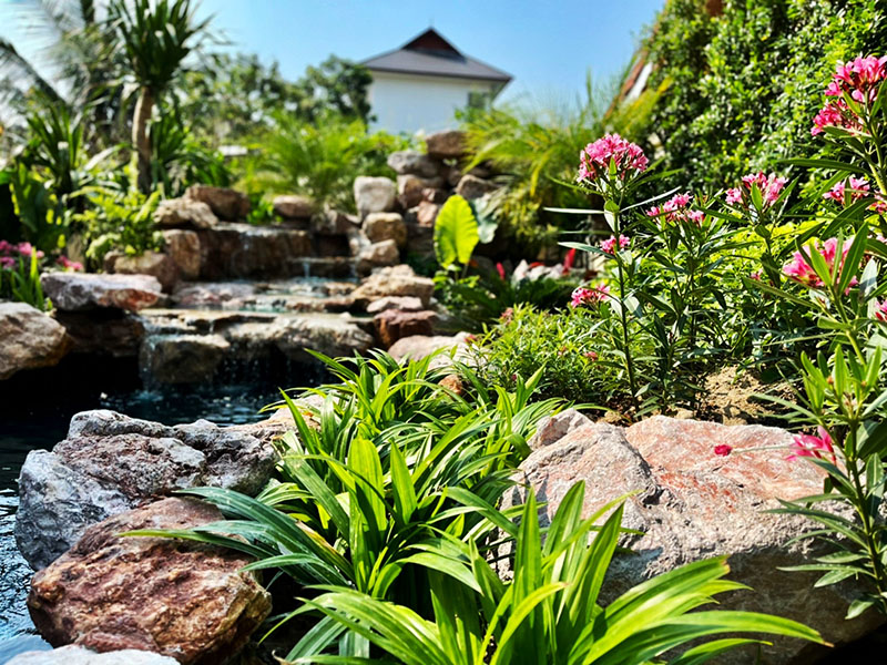 Cascading Tropical Waterfall Design