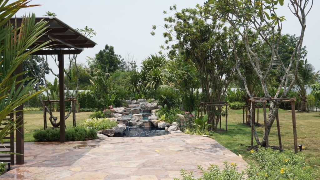 landscaped waterfall in thailand