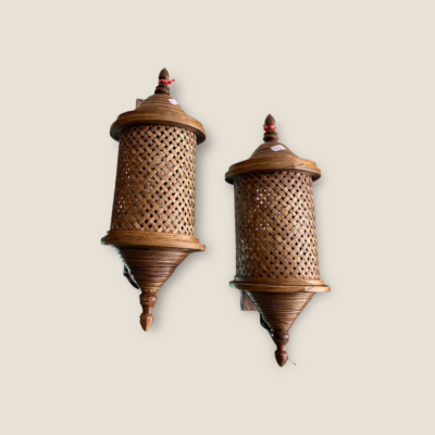 Bamboo Woven Wall Light - Thai Style - Image 5