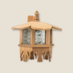 Hexagonal Wall-Mounted Teak Lamp