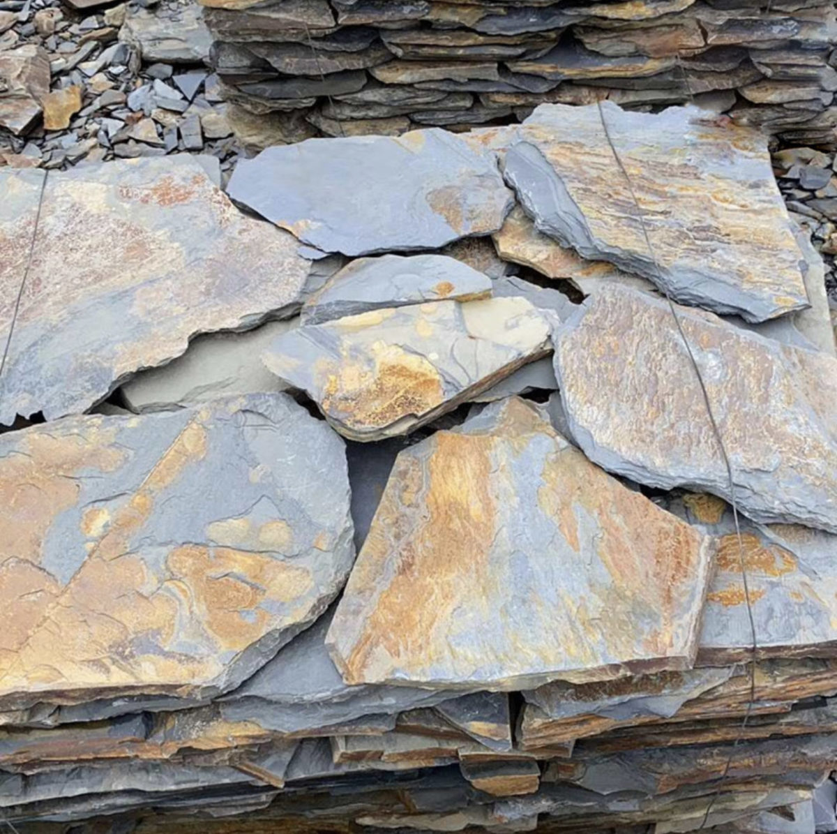 Random Cut Stone (Pavers) Rust & Mixed Color - Thai Garden Design