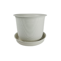 Colorful Plastic Plant Pots (White)