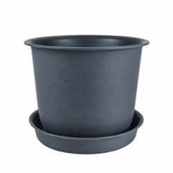 Colorful Plastic Plant Pots (Grey)