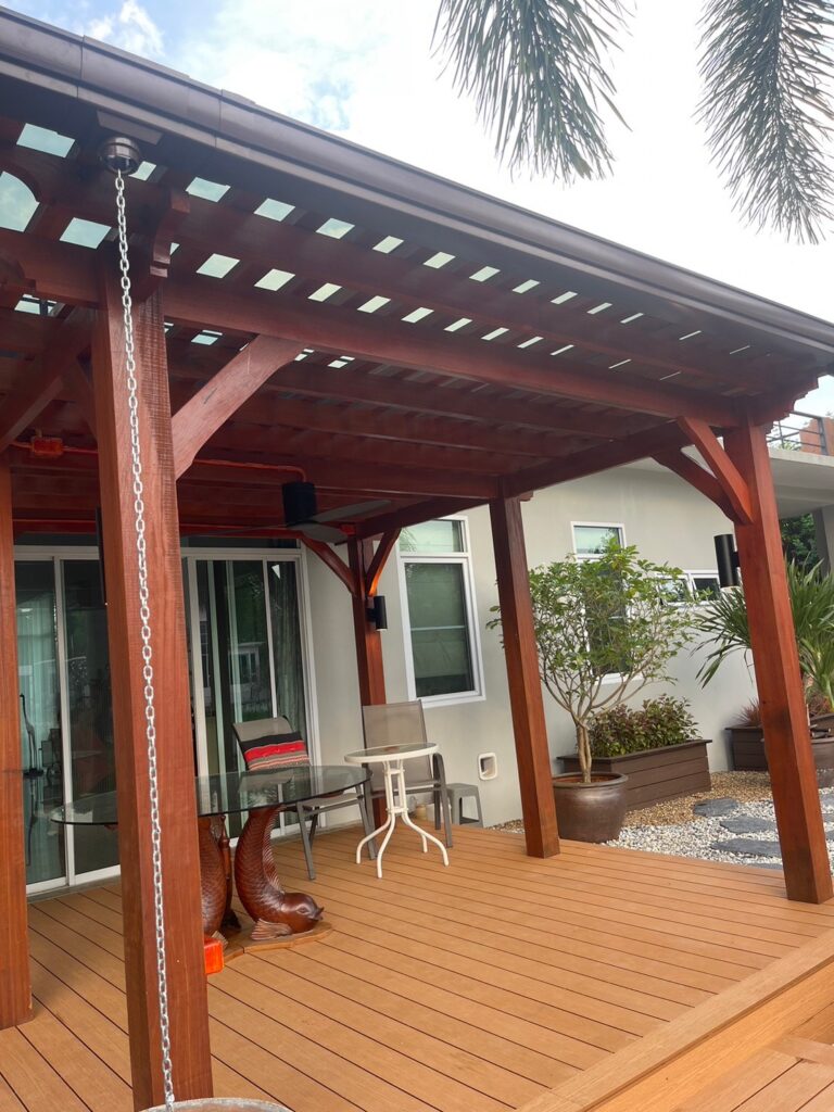 hardwood pergola and decking