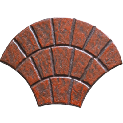 Cobble Patterned Paver - Curved / Red
