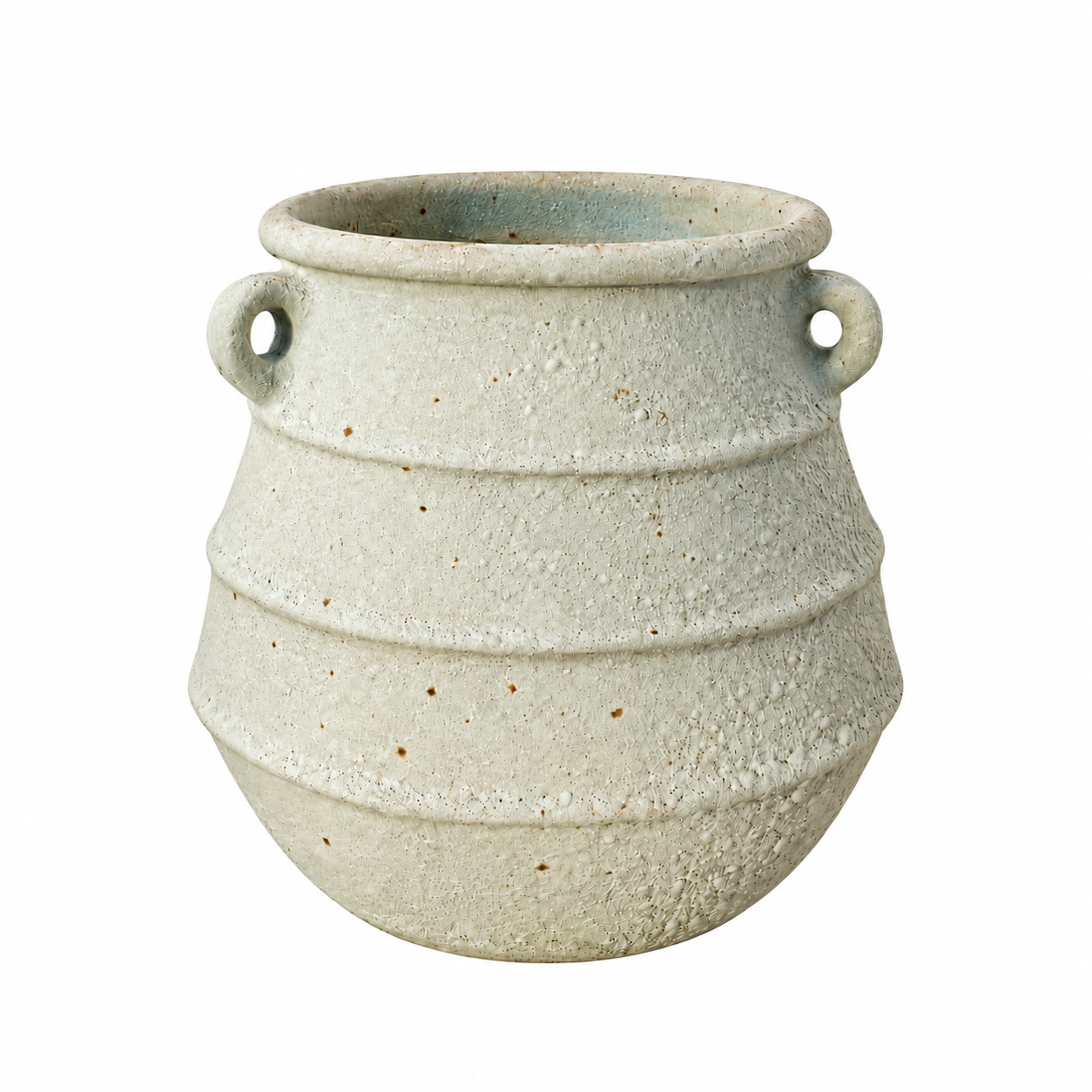 Rustic Textured Clay Vase Pot – Natural Cream