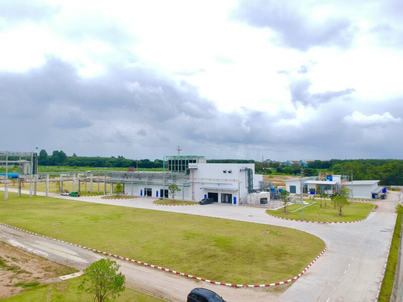 Tropical factory landscaping