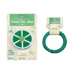 Green Twist Tie with Built-in Cutter