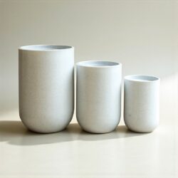 Acacia Model Tall Polymer Plant Pot (Moonwhite)