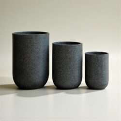 Acacia Model Tall Polymer Plant Pot (Black)