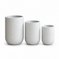 Acacia Model Tall Polymer Plant Pot (Moon White)