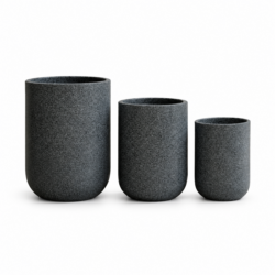Acacia Model Tall Polymer Plant Pot (Black)