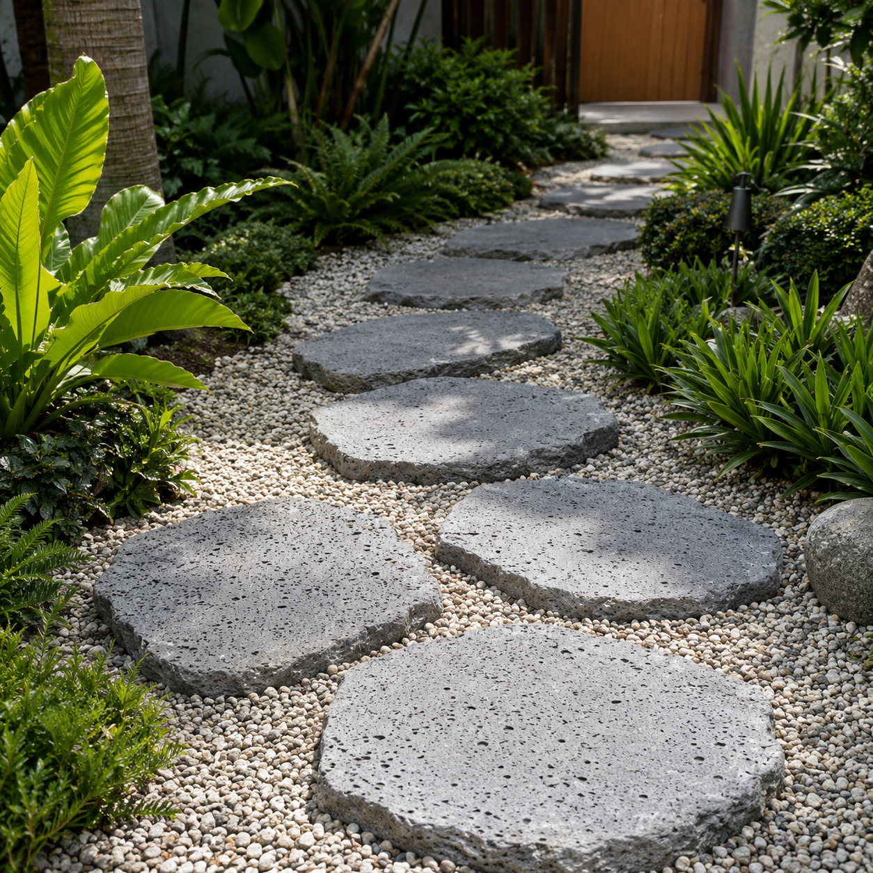Black Antique Lava Stepping Stone