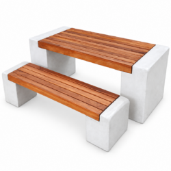 Reinforced Concrete Garden Table & Bench Set